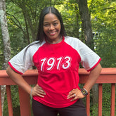 1913 Red Chenille Premium Raglan Shirt